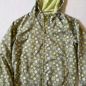 Fu-Do Vintage Floral Windbreaker Jacket Olive Green XL